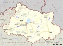 Location of Alūksne Municipality