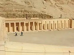 Columns of a portico but only a section of architrave preserved