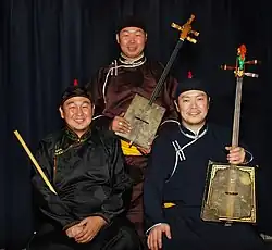 Left to right: Ayan Shirizhik, Bady-Dorzhu Ondar, Ayan-ool Sam