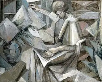 Albert Gleizes, 1910, La Femme aux Phlox (Woman with Phlox), oil on canvas, 81 x 100 cm, Museum of Fine Arts, Houston