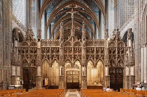 The remaining original Gothic rood screen, in Albi Cathedral