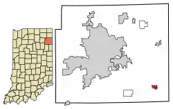 Location of Monroeville in Allen County, Indiana.