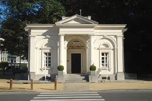 One of the two former octroi pavilions of the Namur Gate, now at the entrance of the Bois de la Cambre/Ter Kamerenbos