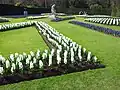 Formal Garden with hyacinths in spring