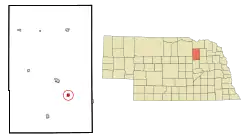 Location of Oakdale, Nebraska