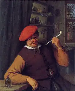 An Apothecary Smoking in an Interior (1646) by Adriaen van Ostade