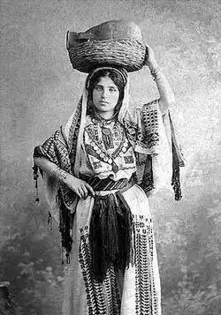 Traditional Women's Dress in Ramallah. Khalil Raad, c. 1920.