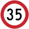 Maximum speed limit (35&nbsp;km/h)