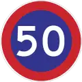Minimum speed limit (50&nbsp;km/h)