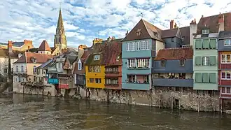 The Creuse river and surrounding buildings