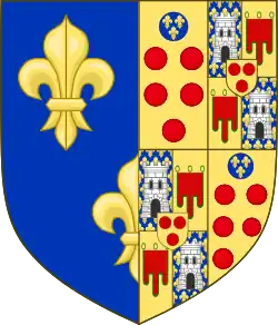 Coat of Arms of Catherine of Medici, as Queen of France