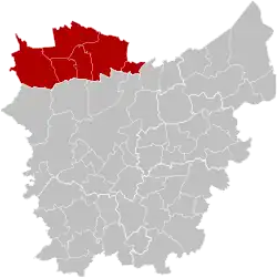 Location of the arrondissement in East Flanders