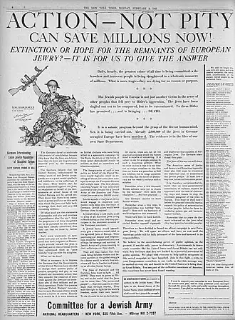 Tears of Rage - "Action, Not Pity" as published in The New York Times, 1943.