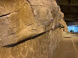 Artificial rocks in one of the Coulée verte’s tunnels