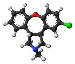Ball-and-stick model of the asenapine molecule