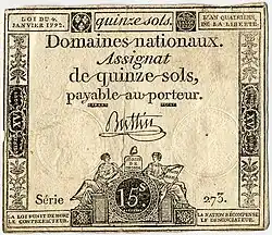 Assignat of the French First Republic, 1795