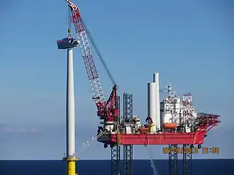 Construction of a wind turbine at "Meerwind Süd/Ost"