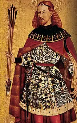 A 15th-century painting by Jacomart in the Church of Santa Maria in Xàtiva, once thought to portray Ausiàs March