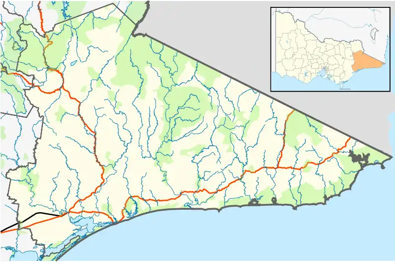 Mossiface is located in Shire of East Gippsland