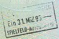 Pre-Schengen Autobahn border passport stamp