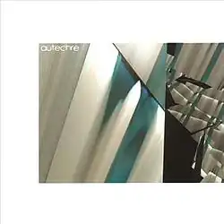 The cover art for Autechre's sixth studio album, Confield. It contains a variety of 3D geometry on a white background with the text "Autechre" on it.