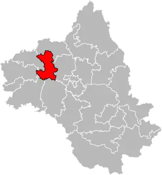 Situation of the canton of Enne et Alzou in the department of Aveyron
