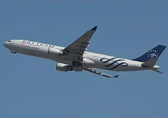 SkyTeam A330 B-18311 taking off from Bangkok
