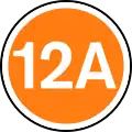 Orange circle with 12 in centre