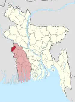 Location of Meherpur District in Bangladesh
