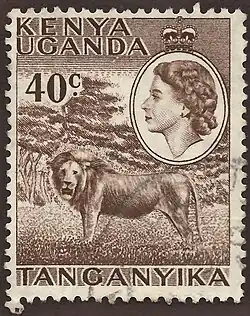 Image 15Stamp of British East Africa with portrait of Queen Elizabeth II (from History of Tanzania)