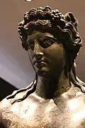 Detail of the face of the bronze Dionysus[59][60]