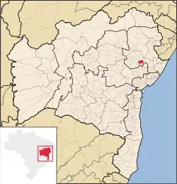 Location of Serrinha in Bahia