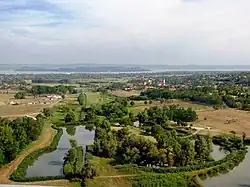 Kőröshegy with the Tihany Peninsula in the background