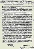 Proclamation with the text of the act.