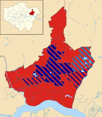 Barking and Dagenham 2006 results map