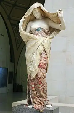 Art Nouveau – Nature Unveiling Herself Before Science, by Louis-Ernest Barrias, 1899, marble, alabaster, calcite, malachite, lapis lazuli, Musée d'Orsay, Paris