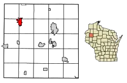 Location of Cumberland in Barron County, Wisconsin