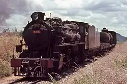 No. 3015 operating a freight train near Morogoro, Tanzania, in 1967