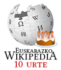 2011 - Basque Wikipedia's tenth birthday's logo