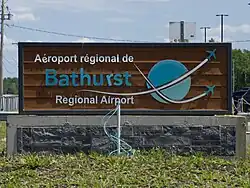 Airport entrance sign