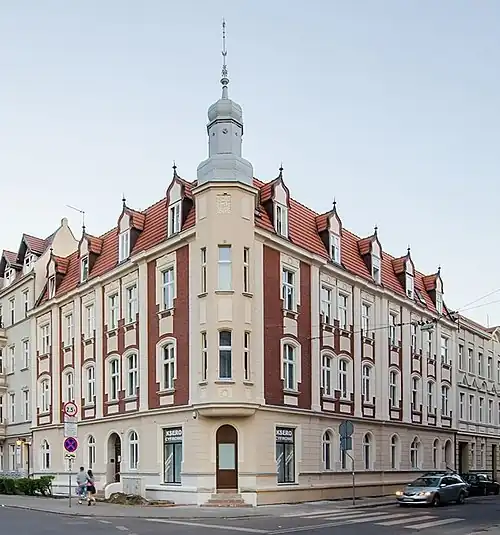 View from streets intersection