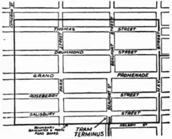 Map of Bedford Park townsite in 1937