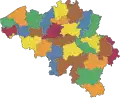 Map of the 27 judicial arrondissements from before 2014