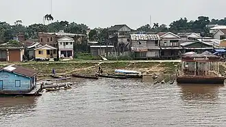 View of the town from the river