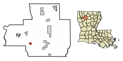 Location of Castor in Bienville Parish, Louisiana.