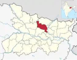 Location of Darbhanga district in Bihar