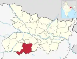 Location of Gaya district in Bihar