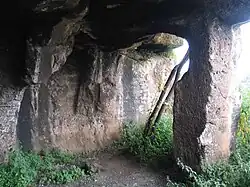 Entrance and supporting pillar from the courtyard