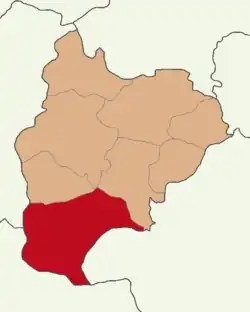 Map showing Bozüyük District in Bilecik Province