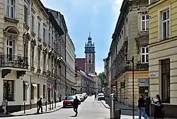 View from Miodowa Street towards Wolnica Square